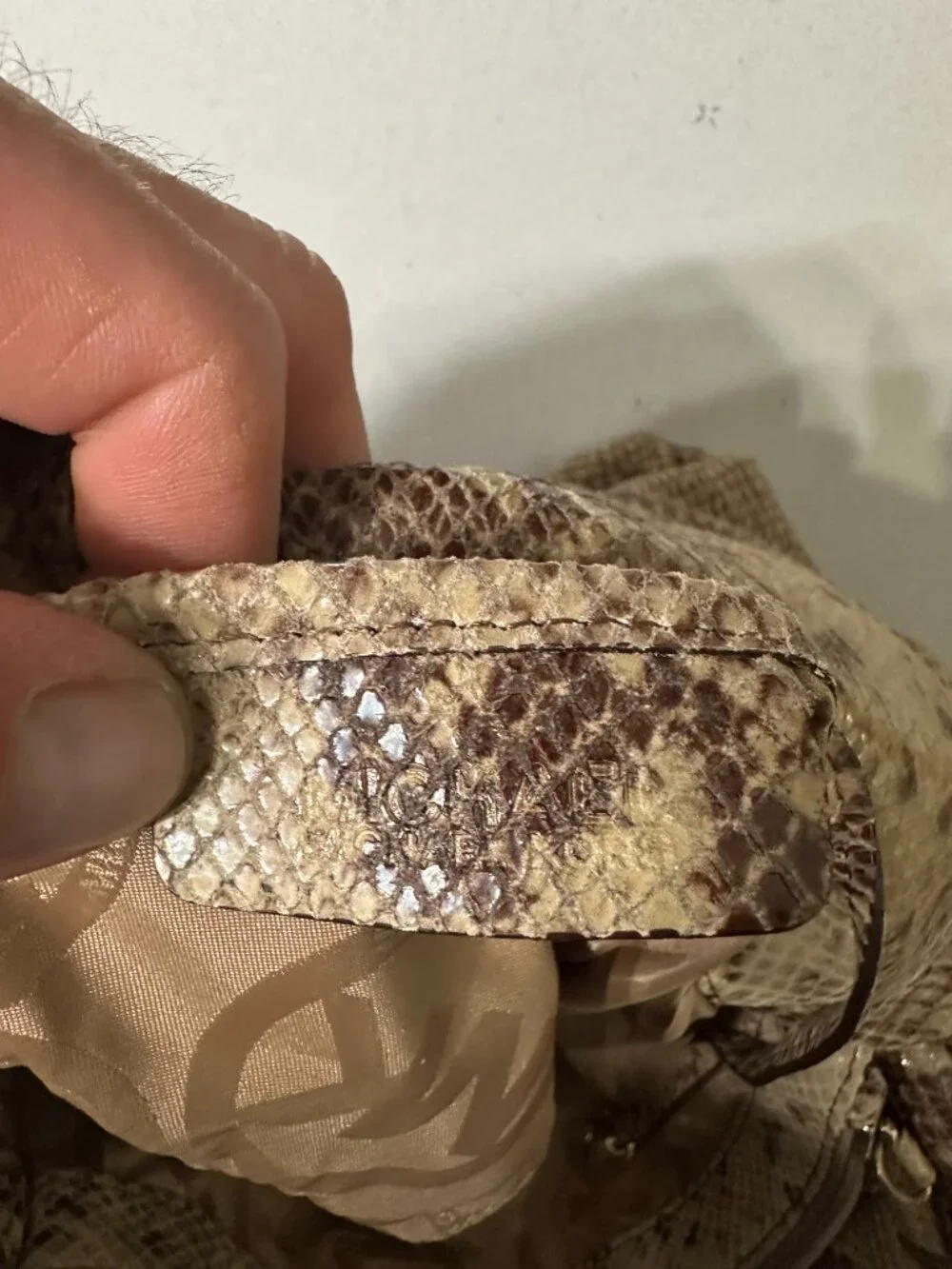 Michael Kors Python Embossed Leather Tote - Picture 8 of 8